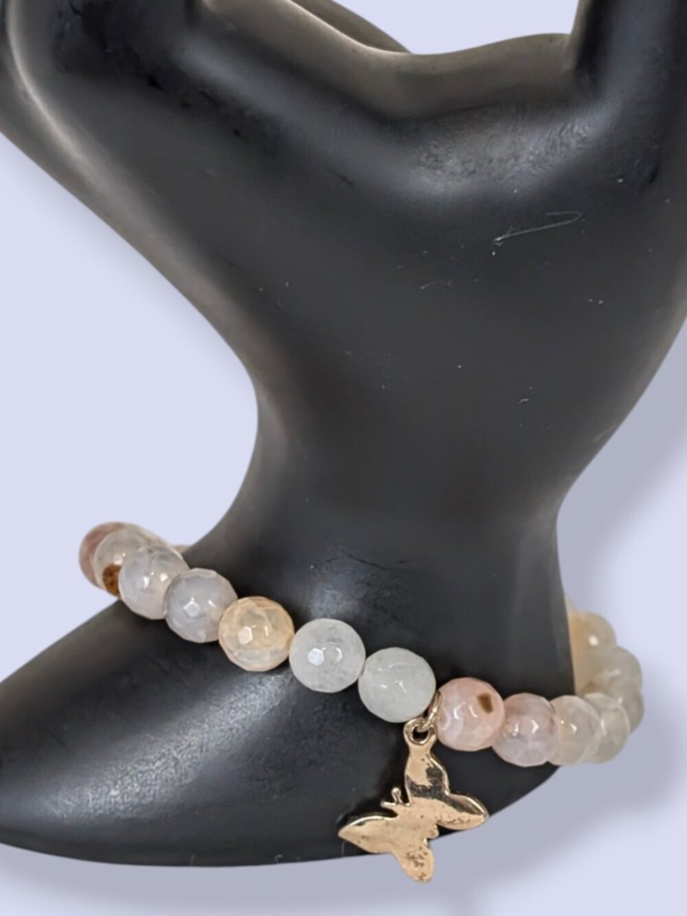 Bohemian Faceted Stone Butterfly Stretch Bracelet